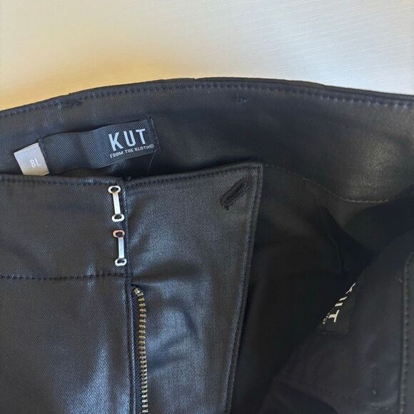 Kut from the kloth Reese ankle straight leg faux leather pants black 8 Long - Picture 9 of 12